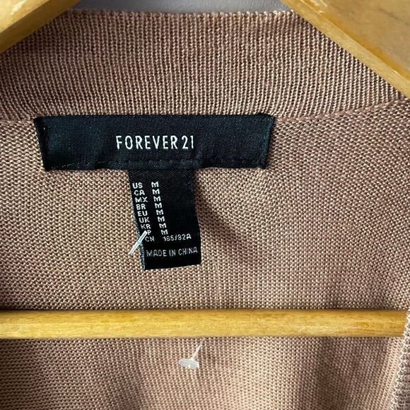 Forever 21 NWT Rose Pink Acrylic Waterfall Open-Front Cardigan Size M - Picture 3 of 11